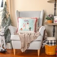thumbnail image 3 of HGTV Home Collection by National Tree Company Christmas Pillow, Multicolor, Llamas, Merry Christmas, Red Fringe Trim, 18 Inch, 3 of 5