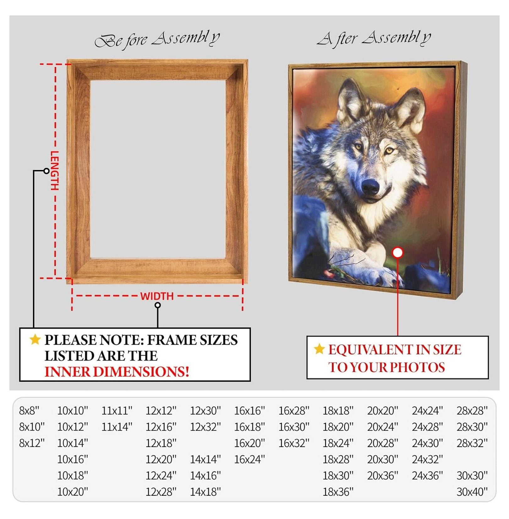 Floater Frame for 1.25 thick Canvas, Available in 25+ size and 4 Color, Perfect Floating Frame for Finished Canvas Artist Panel Oil Painting Wall Art Décor (Light Oak Frame, 8"x10")