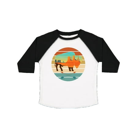 

Inktastic Buffalo Silhouette Retro Sunset Gift Toddler Boy or Toddler Girl T-Shirt