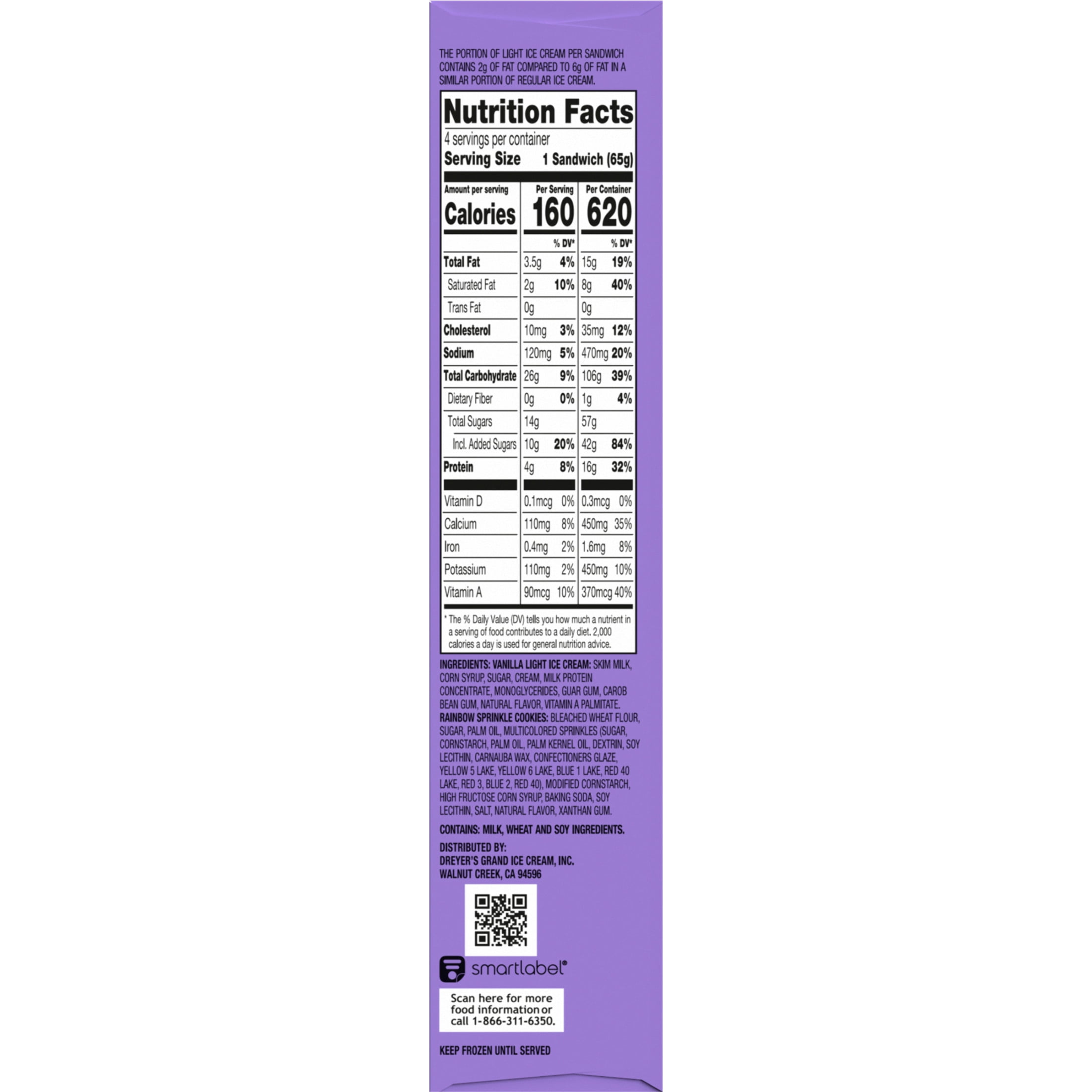 Skinny Cow Birthday Cake Light Ice Cream Sandwiches, 4 Count