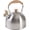 Brushed Stainless, variant on Uscover Whistling Stovetop Water Teakettle,Induction White Tea Kettle Teapot with Ergonomic Wood Cool Touch Folding Handle,Mordern Kettle Outlet for Gas Electric,2.5L Stainless Steel