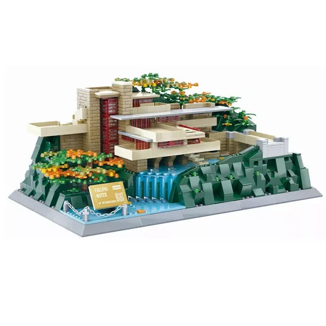 Modular Building Blocks Set for Pennsylvania Fallingwater Villa MOC Bricks Toys 1220pcs