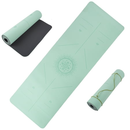 Non-Slip Yoga Mat with Alignment Marks '? Lightweight Exercise Mat with Carry Strap for Ho