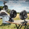 thumbnail image 6 of Auto-Oscillating Clip-On Fan For Bed, 6000mAh Rechargeable Battery Fans For Cooling And Sleep, 3 Speeds, Timer, Portable Fan W/LED Night Light, Stand/Clip/Hang Beach Tent Cooling Fan, 6 of 13
