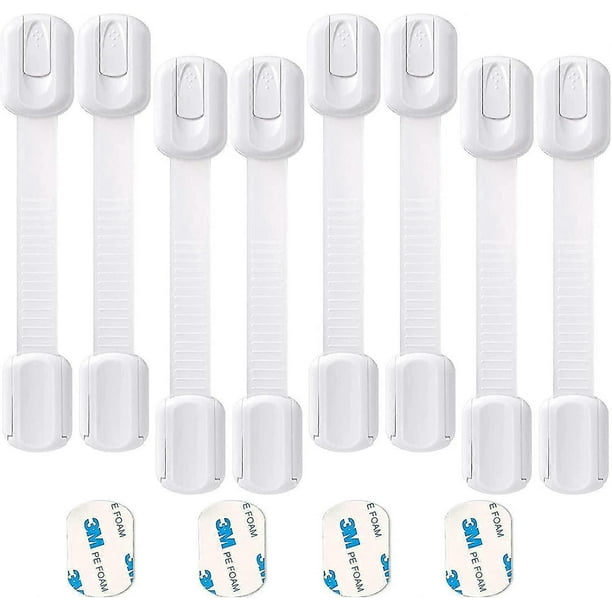 Adjustable Child Safety Cabinet Locks - Set of 8, Easy Install, Secure Cabinet Doors, Fridge and Drawer Locks