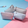thumbnail image 4 of Kcolen -Tone Striped Zipper Pouch for Travel Makeup and Portable Storage Organizer Bag, 4 of 5