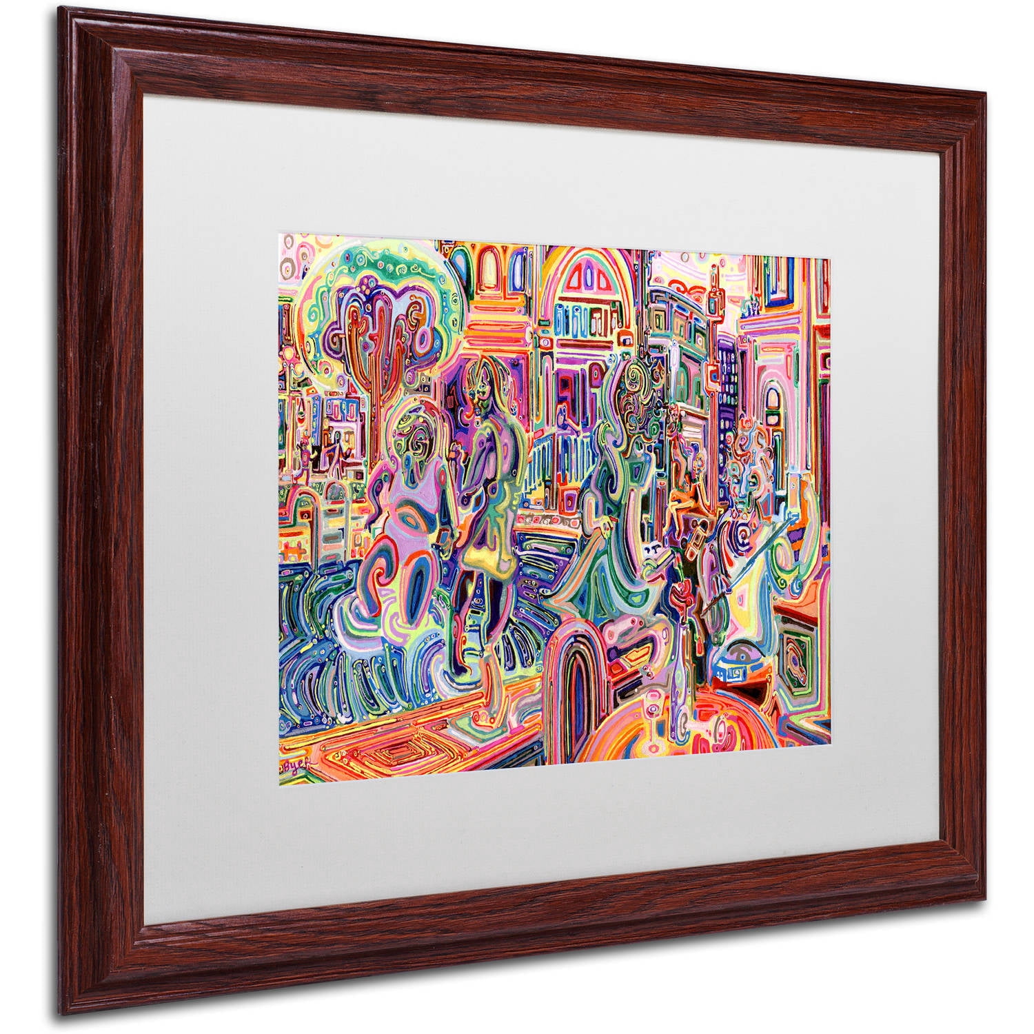 Trademark Fine Art "Cells" Canvas Art by Josh Byer, White Matte, Wood Frame