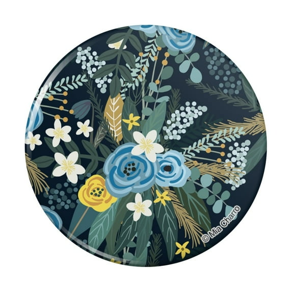 May Floral Pattern Pinback Button Pin