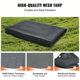 thumbnail image 5 of 8x18ft Heavy Duty PVC Coated Black Dump Truck Mesh Tarp with 5.5 Inch 18oz Double Pocket Brass Grommets Reinforced Stitching for Manual Electric Dump Truck Systems, 5 of 7