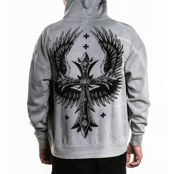 Xtreme Couture By Affliction Unisex Oversized Boxy Pullover Hoodie Uprising
