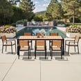 thumbnail image 3 of Crestlive Products 9-Piece Outdoor Dining Table Set for 8,Aluminum Patio Table and Chairs with Umbrella Hole, Brown, 3 of 9
