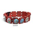 thumbnail image 3 of Fashion Wood Stretch Catholic Icon Bracelets Saint Jesus Cross Virgin Mary Religious Unisex Bracelet 3-color, 3 of 5