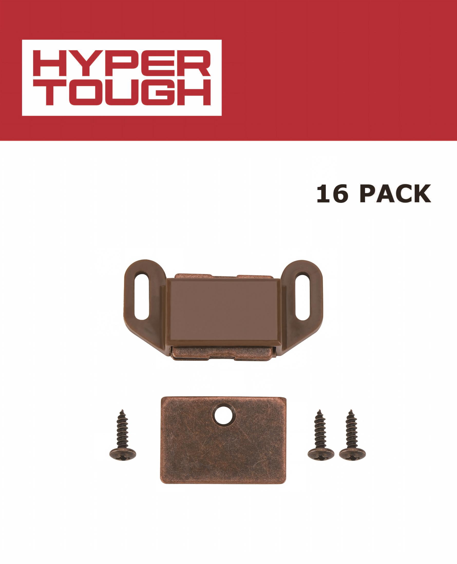 Hyper Tough Magnetic Door Catch, Brown, 16 Pack - Durable and Easy to Install