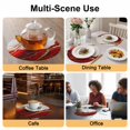 thumbnail image 2 of Red Marble Round 15 Inch Placemats Set of 6, Modern Ink Painting Art Abstract HeatResistant Non Slip Place Mats for Dining Table, Wipeable Braided Kitchen Table Mats for Housewarming, 2 of 9