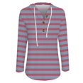 thumbnail image 7 of Tshirts Shirts for Women Women's Fashion Long Sleeve Solid Color Hooded Button Sweatshirt Top, 7 of 7