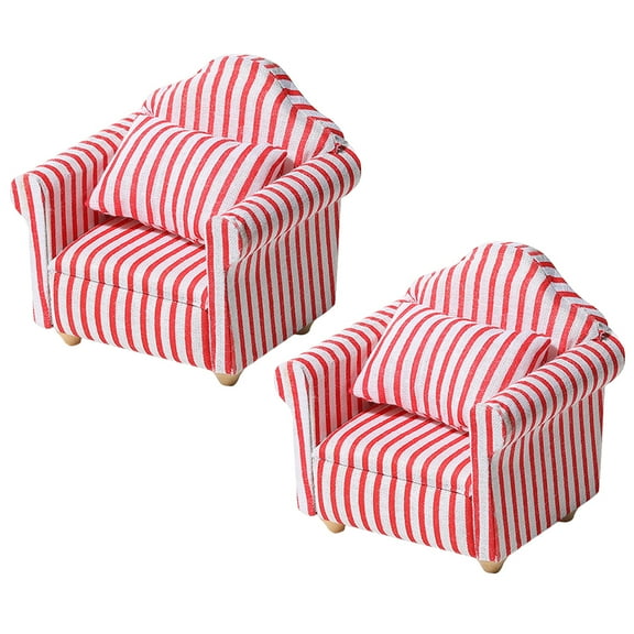 OGITUDE 2pcs Mini Sofa Dollhouse Miniatures Dollhouse Accessories Miniature Furniture