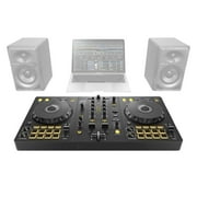 Pioneer DJ DDJ-FLX4 2-Channel Controller with Clutch CL-SG3BT Sonic Groove 3.5 Desktop Monitor Speakers Starter Package