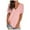 Pink, variant on ECZHAW Women's V Neck T Shirts Casual Rolled Short Sleeve Side Split Summer Tops Loose Fit
