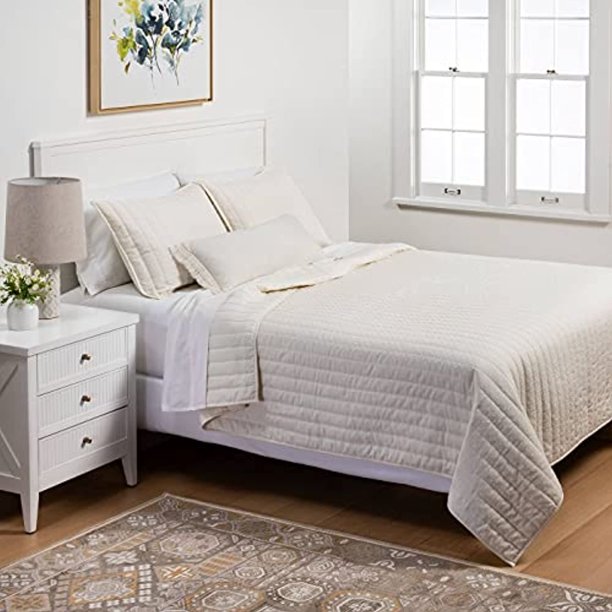 Fall Classic King Sour Cream 4pc Fairlawn Solid Quilt Set Threshold