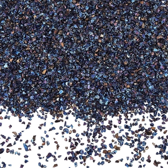 1 Box 150G Broken Glass Art Small Crushed Crystals Bulk Colorful Blue Irregular Chunky Metallic Sprinkles Flakes Glitter Pieces Chips for DIY Making