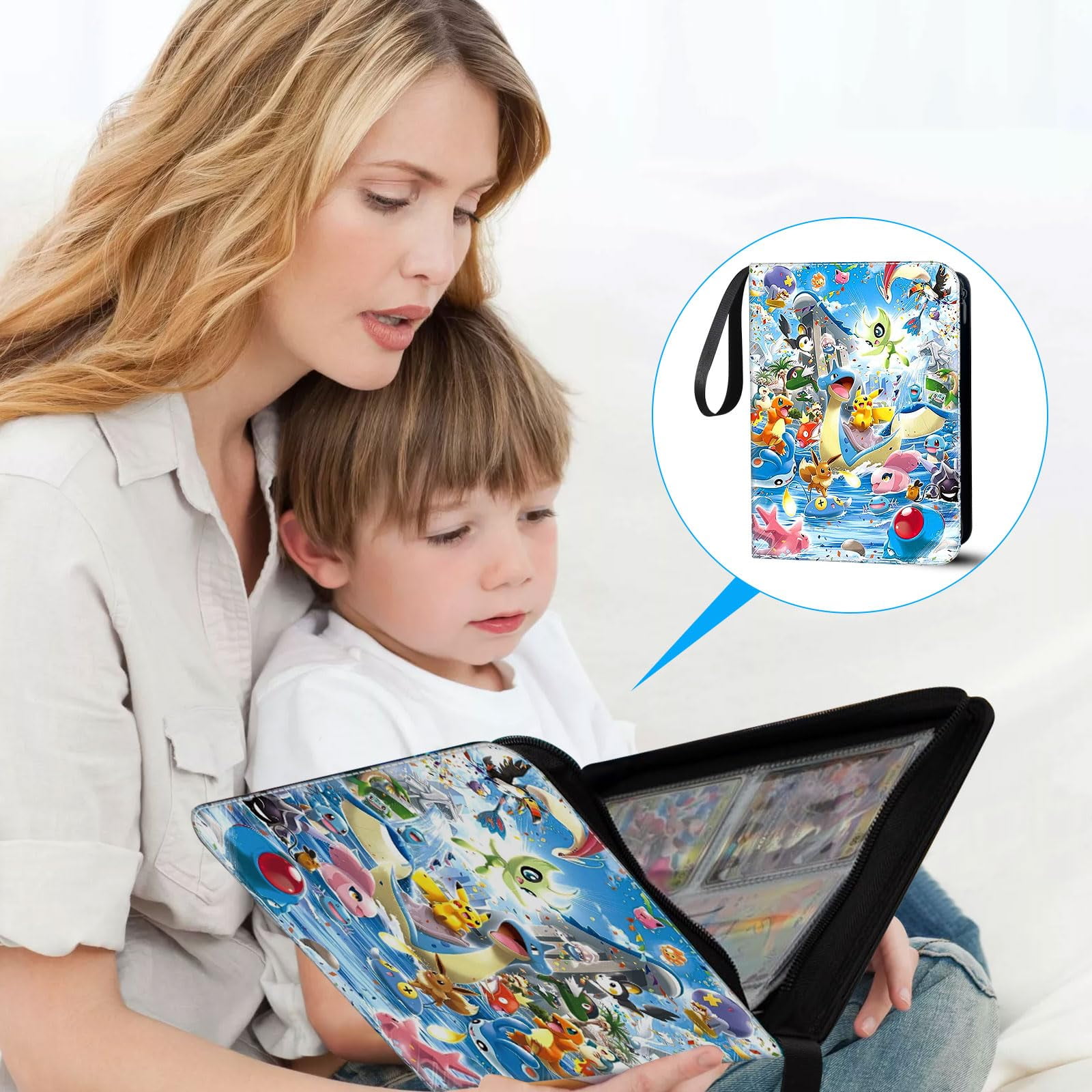 Trading Card Binder 900 Pockets, 50 Pages 9 Pocket Premium Card Album Folder with 50 Double-Card Collection Collector's Book Gift for Children