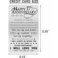 thumbnail image 2 of 17th Anniversary Unique Gifts for Him Husband Men, Happy 17 Year Wedding Anniversary Engraved Wallet Card Gift for Her Wife Women, 2 of 6