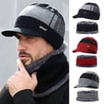 thumbnail image 4 of ZOELNIC  Men Winter Warm Hat Knit Beanie Fleece Lined Beanie with Brim Cap, 4 of 6