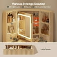 thumbnail image 4 of Afuhokles Corner Vanity Desk with HD Mirror and Lights, Storage Bench and Rotating Shelves, Power Outlet, 4 Drawers, Nature, 4 of 7