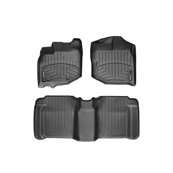 WeatherTech Custom Fit FloorLiners compatible with 2009-2013 Honda Fit - 1st & 2nd Row, Black