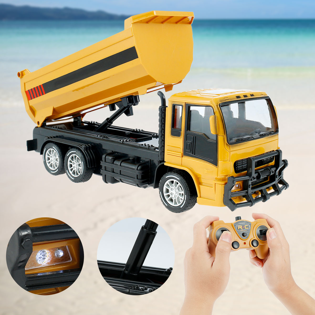 Remote Control Excavator Truck RC Construction Toys RC Dump Truck Digger Construction Vehicle Toy with LED Lights USB Electric RC Remote Control Construction Tractor Gifts for Kids - image 3 of 7