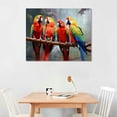 thumbnail image 3 of COMIO  Parrot Pictures Decor Wall Art Tropical Macaw birds Canvas Print for Gray Bathroom Home Walls Decoration with Framed, 3 of 5