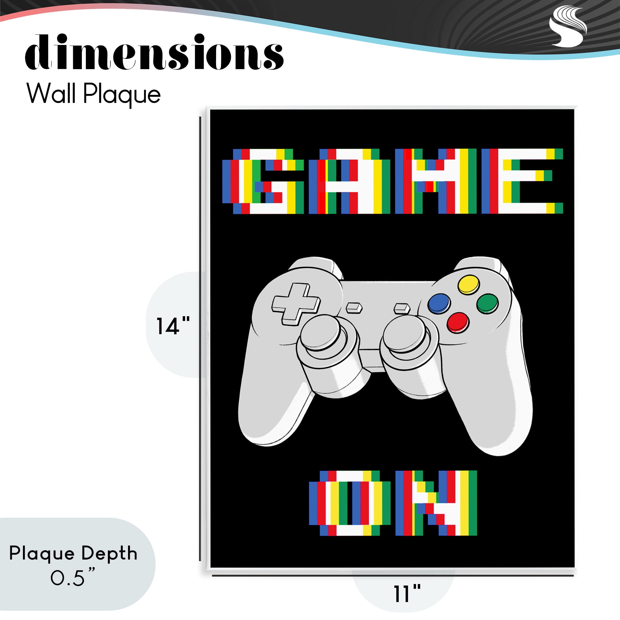 Stupell Industries Colorful Digital Game On Wall Plaque Art, design by Marcus Prime
