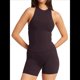 thumbnail image 2 of Conjunto Deportivo de 2 Piezas para Mujer,Sin Costuras,Acanalado,con Sujetador Deportivo y Pantalones Cortos de Cintura Alta,Ideal para Gimnasio,Yoga y Ejercicio. Marrón Oscuro M, 2 of 10