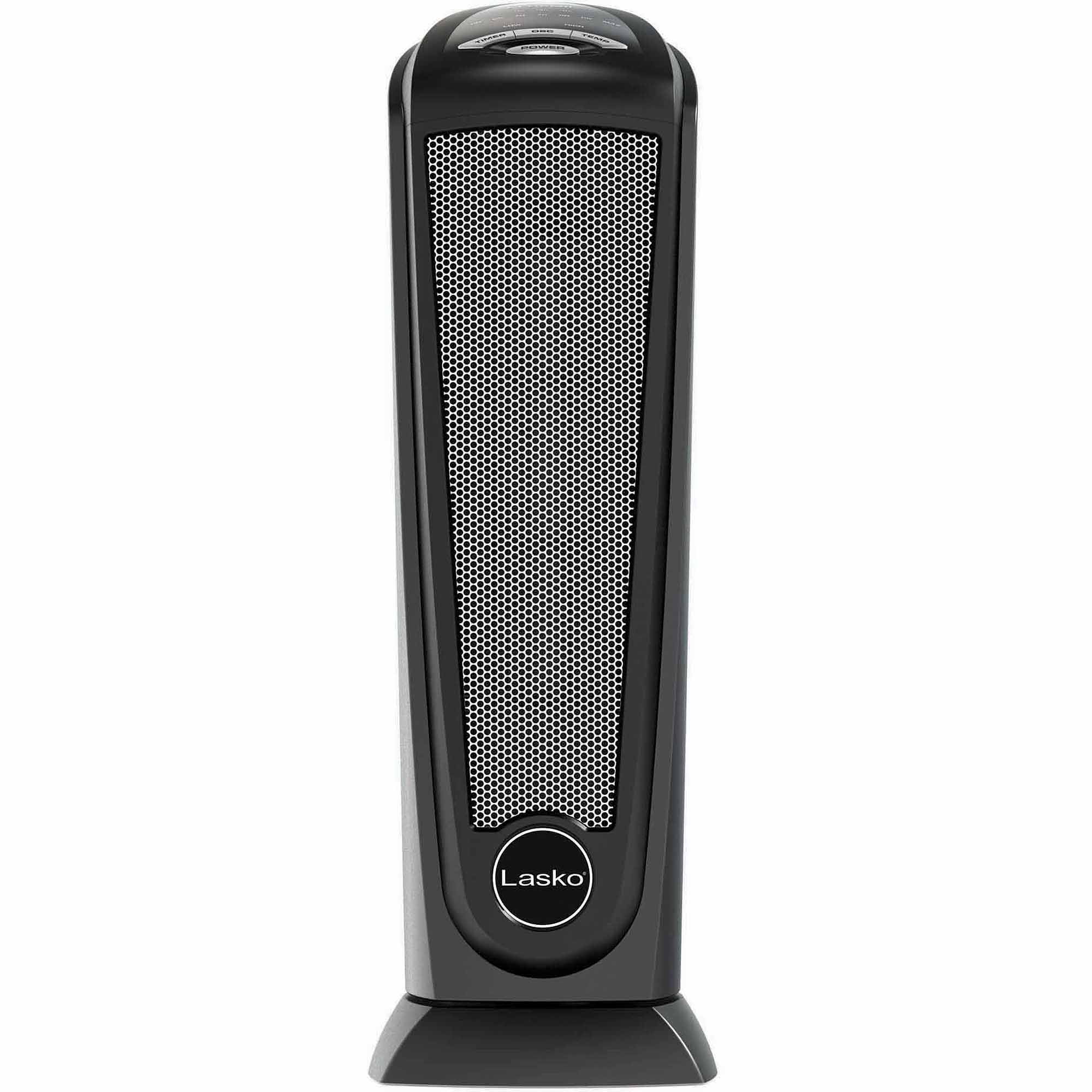 Lasko Portable 1500W Ceramic Tower Oscillating Electric Space Heater with Remote