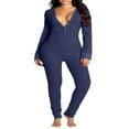 thumbnail image 2 of Pyjama à Rabat pour Femmes Boutonné devant Combinaison Adulte une Pièce Vêtements de Nuit, 2 of 3