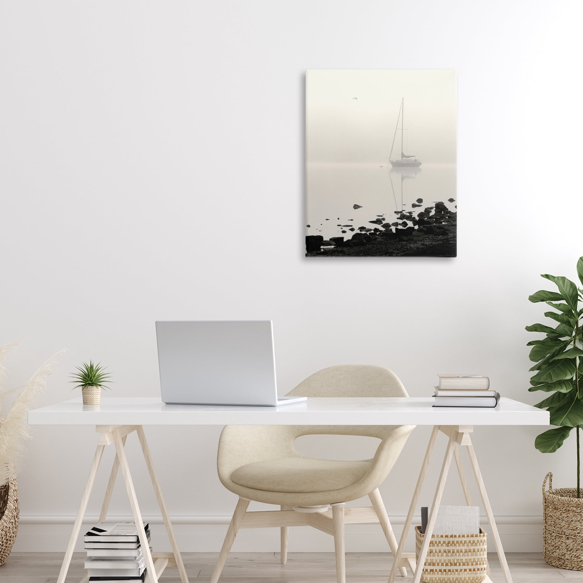 Stupell Industries Moored In Fog Canvas Wall Art, design by Nicholas Bell