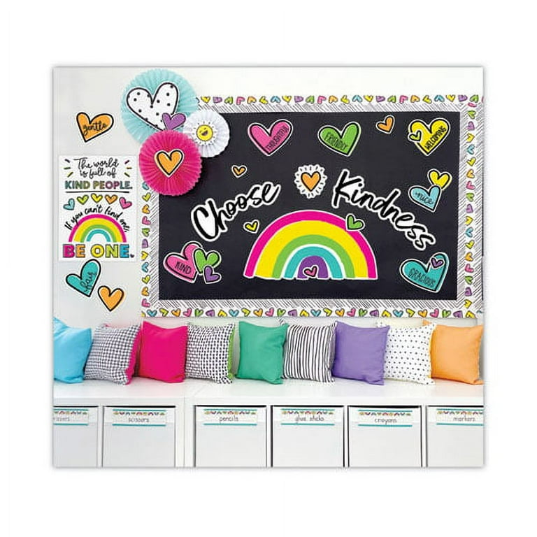 Motivational Bulletin Board Set, Kind Vibes, 75 Pieces Motivational Bulletin Board Set, Kind Vibes, 75 Pieces