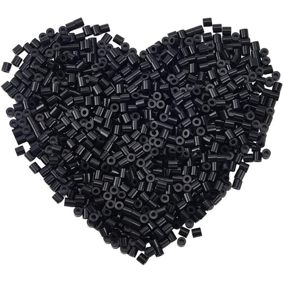 1 Box 2000 Pieces Black Melting Beads Crafts 5mm Beads Bulk Storage Refills Plastic Tube Iron Melty with 3mm Hole Compatible Hama Replenish Accessories for Crafting DIY Holiday Decor