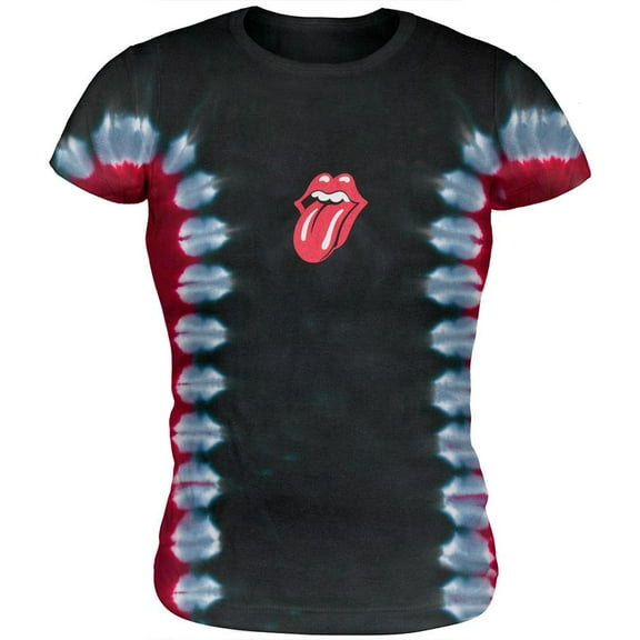 Rolling Stones - Tongue Tie Dye Juniors Babydoll T-Shirt - Small