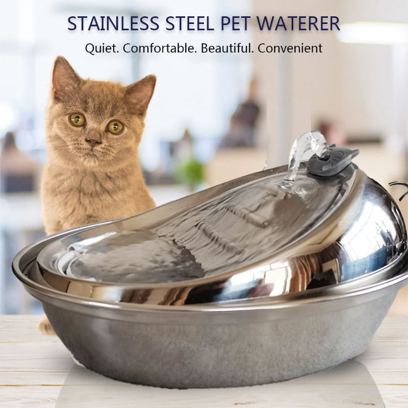 Stainless Steel Fountain Cats Drinking Water Fountain with Water Dispenser Qu