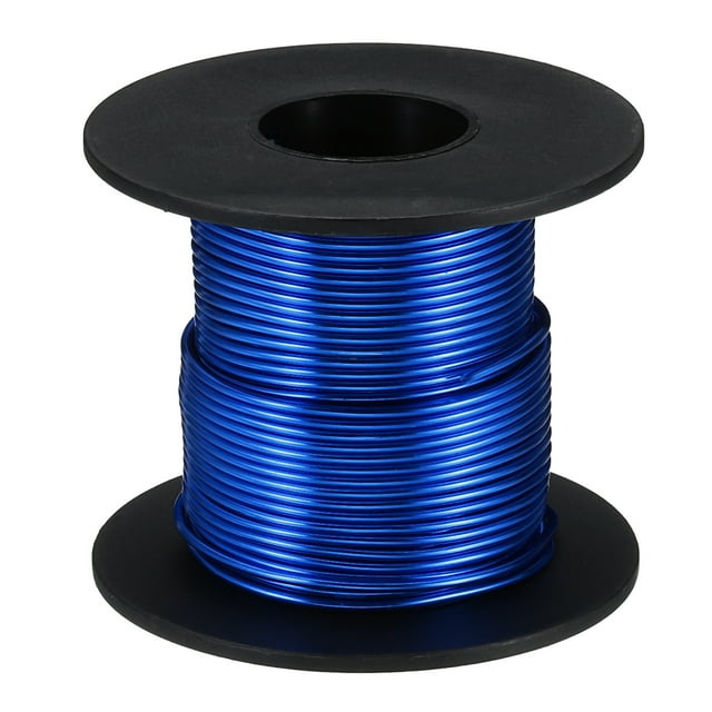 Uxcell Alambre de Aluminio de 20m, 1Pc Alambre de Joyería de Aluminio 1.5mm 14 Gauge para Hacer Joyería y Manualidades, Azul