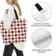 thumbnail image 3 of Fotbe Red and black argyle Bolsa Tote Estética de Lona con Estampado para Mujer - Bolsa Reutilizable de Hombro Casual para Vacaciones, Compras, Trabajo y Gimnasio, 3 of 8