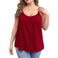 thumbnail image 2 of Plus Size Tank Tops for Women Loose Spaghetti Strap Tunic Blouses Red L, 2 of 7