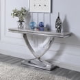 thumbnail image 4 of Furniture of America Linke Glam Metal Pedestal Console Table in Chrome, 4 of 6