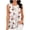 #406-White, variant on Craaazy Women's Casual Floral Print Sleeveless Round Neck Pleated Tank Top Loose Fit Comfy Flowy Blouse for Summer