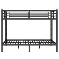 thumbnail image 3 of Queen Over Queen Bunk Bed Frame, Heavy Duty Metal Bunk Beds with with 2 Side Ladders, Industrial Style Queen Size Bunk Bed for Bedroom-Black, 3 of 8