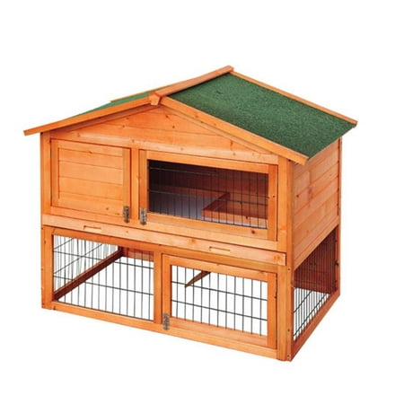 Pawhut 48" Backyard Wooden Rabbit Hutch