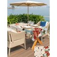 thumbnail image 5 of Outdoor Tablecloth with Umbrella Hole for Patio/Picnic/Party/Camping, Japanese Style Waterproof Table Cloth Rectangle Table Cover Washable, Country Vintage Blossom Peony Birds (52"x 70"), 5 of 8