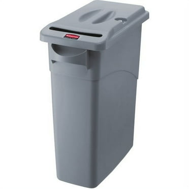 Rubbermaid Commercial Slim Jim Confidential Secure Container 23 gal - Lid Lock Closure - Gray - For Document - 4 / Carton