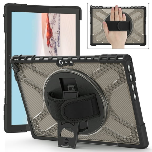 TECH CIRCLE Universal Case for Microsoft Surface Pro 7  (12.3") Tablet, Microsoft Surface Pro 7/6/5/4 Case (12.3 Inch) - Shockproof Sturdy Kickstand Rugged Cover with Adjustable Hand Strap (Darkbrown)